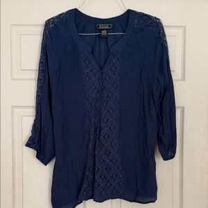 NYCC Women's Deep Blue Lace Blouse